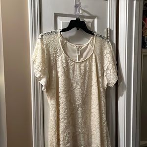 3 for $12.    Beige lace blouse